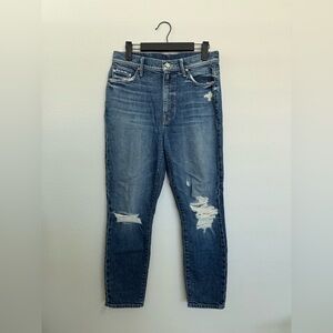 MOTHER, Deep Blue Distressed Jeans, Size 28